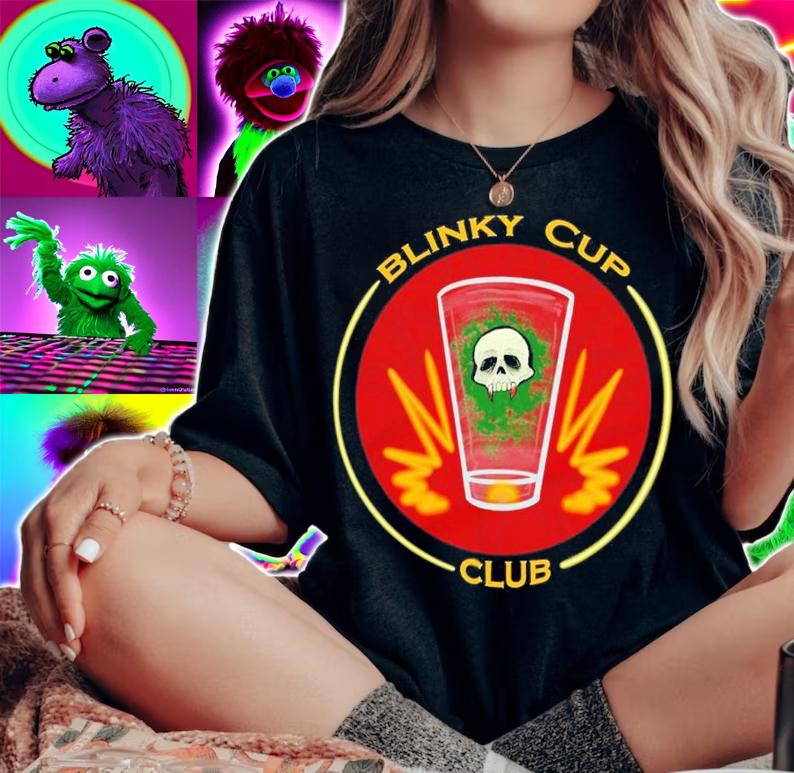 Theme Park Bar Blink Cup Club- Red shirt t-shirt