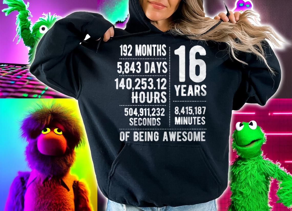 16Th Birthday Idea For Boys & Girls Funny 16 Years Old Shirt t-shirt