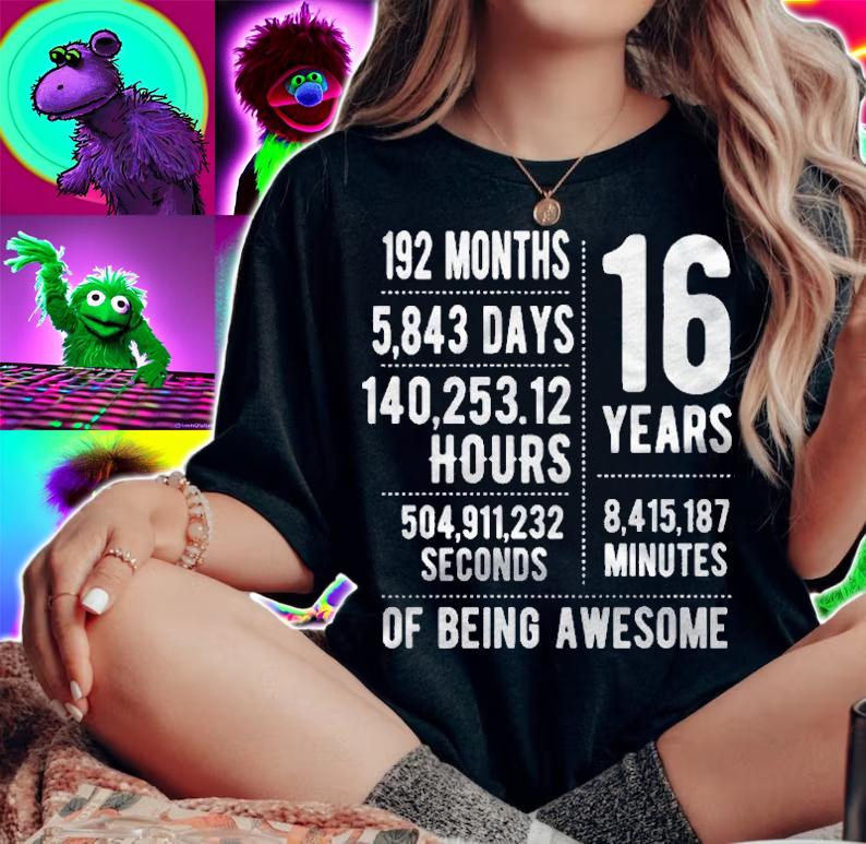 16Th Birthday Idea For Boys & Girls Funny 16 Years Old Shirt t-shirt