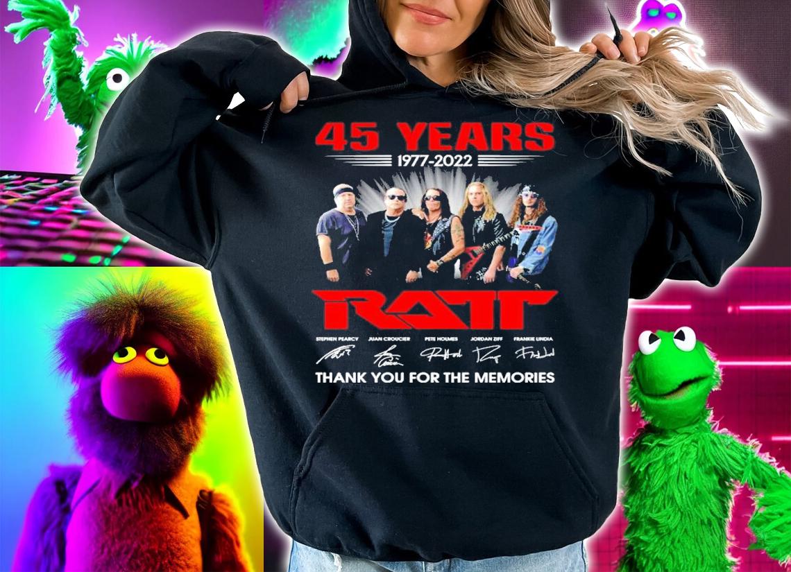 45 Years 1977-2022 Ratt Signatures Thank You For The Memories Shirt t-shirt