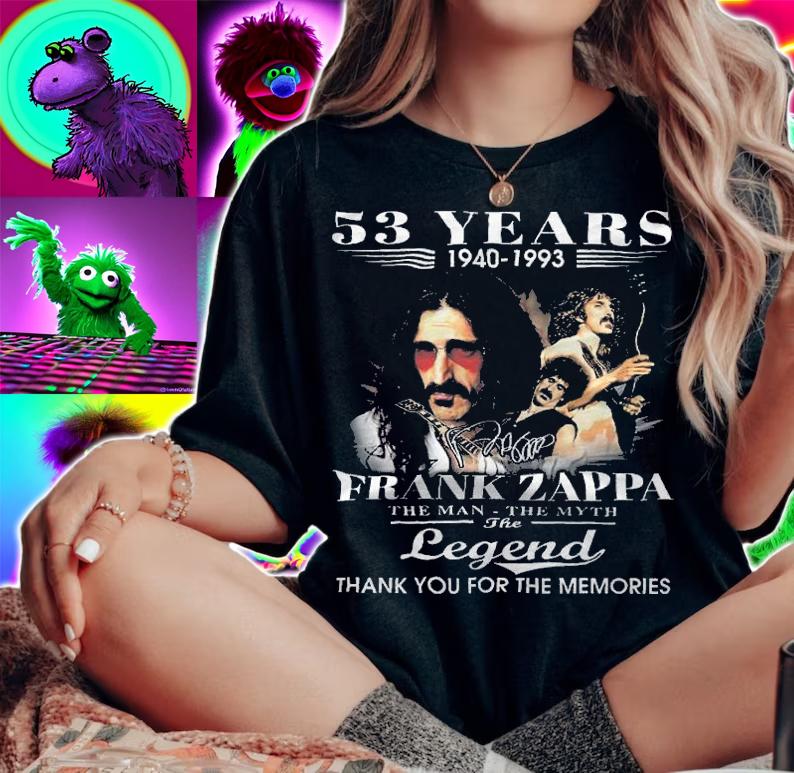 53 years 1940-1993 Frank Zappa the man the myth the legend thank you for the memories shirt t-shirt