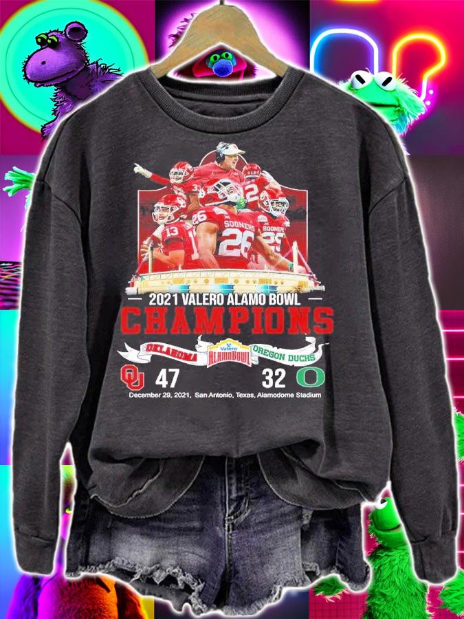 2021 Valero Alamo Bowl Champions Oklahoma 47 Vs Oregon Duck 32 Shirt t-shirt