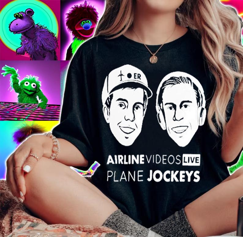 Airline Videos Live Plane Jockeys T-Shirt t-shirt
