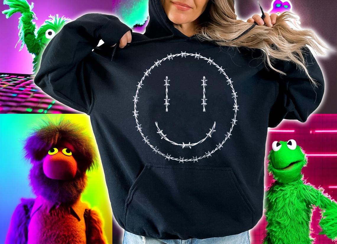 Alternative Clothes Aesthetic Goth Women Barbwire Smile Halloween Shirt t-shirt hoodie