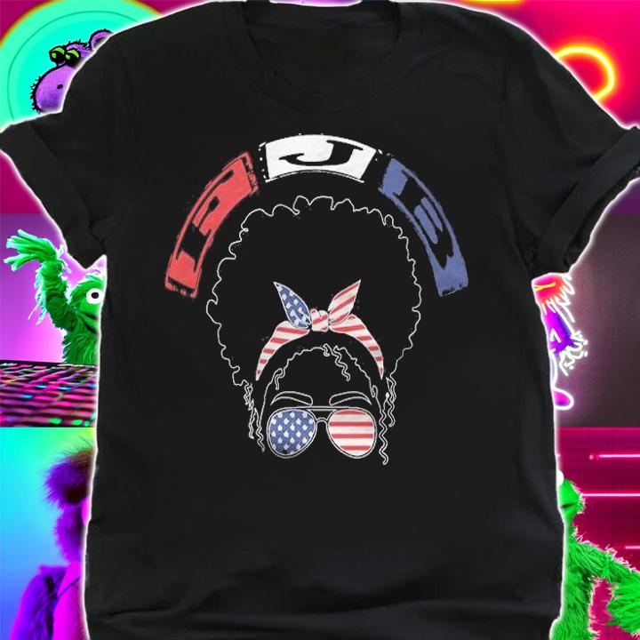 Anti Biden fJB Fuck Biden Messy Bun USA Flag T-Shirt t-shirt