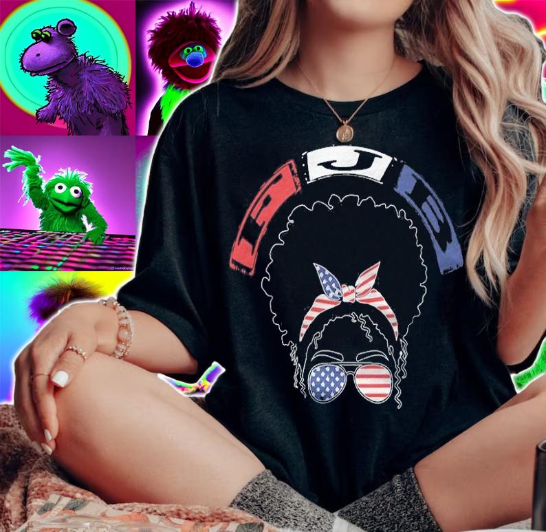 Anti Biden fJB Fuck Biden Messy Bun USA Flag T-Shirt t-shirt