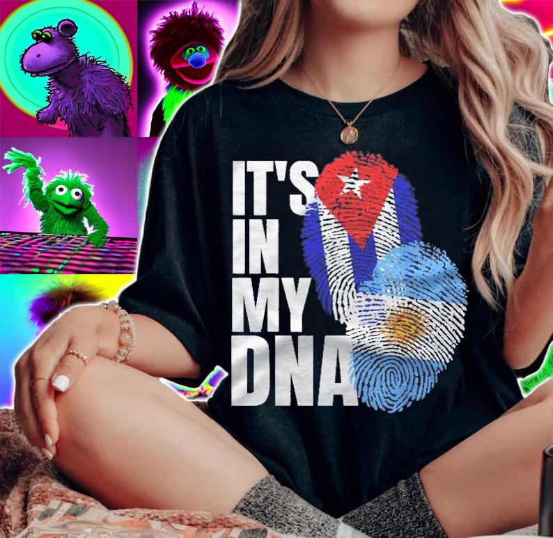 Argentinian And Cuban Mix Dna Flag Heritage shirt t-shirt