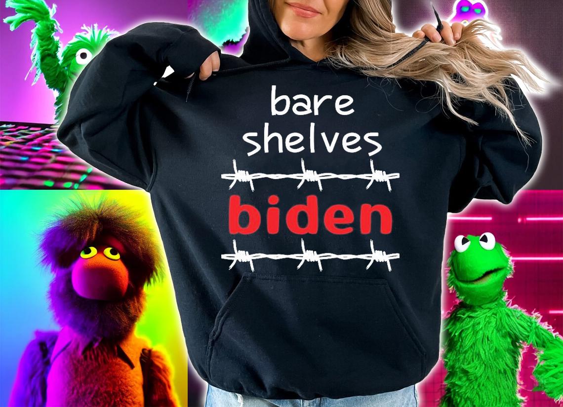 Bare Shelves Biden Anti Biden Barbed Wire T-Shirt t-shirt hoodie