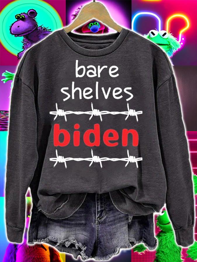 Bare Shelves Biden Anti Biden Barbed Wire T-Shirt t-shirt sweatshirt