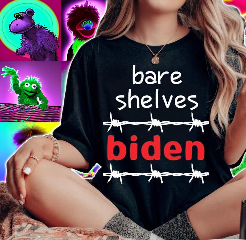 Bare Shelves Biden Anti Biden Barbed Wire T-Shirt t-shirt woman shirt