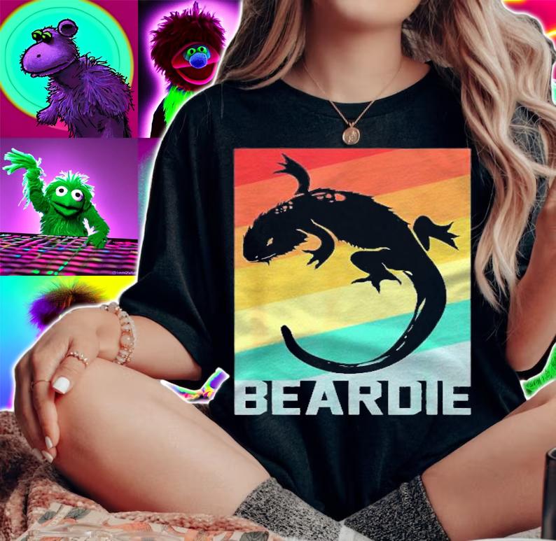 Beardie Bearded Dragon Vintage Retro Shirt t-shirt