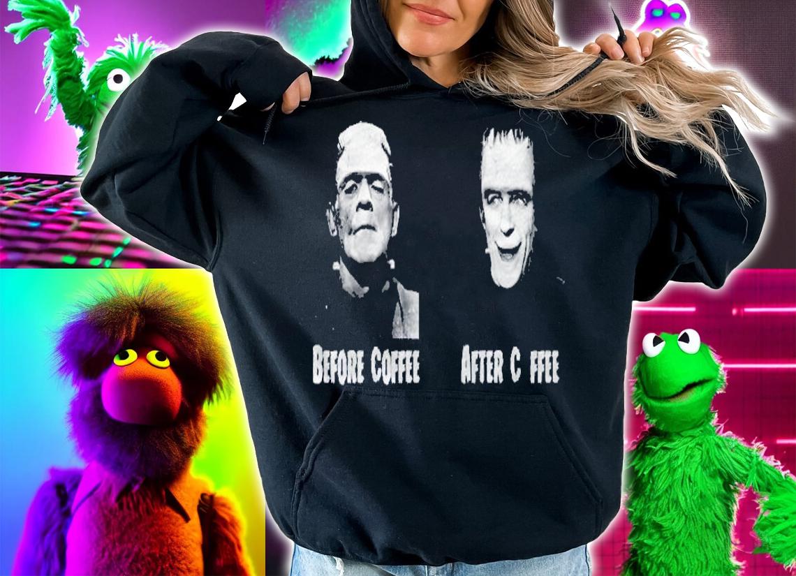 Before Coffee After Coffee Funny Monster Shirt t-shirt