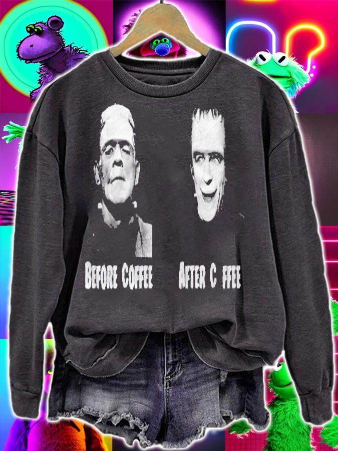 Before Coffee After Coffee Funny Monster Shirt t-shirt