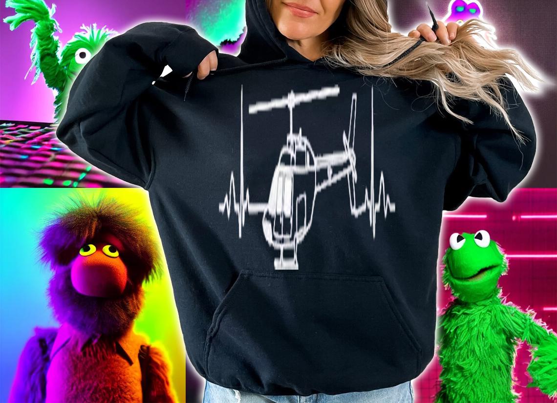 Bell 206 Helicopter Heartbeat For Pilots Shirt t-shirt hoodie