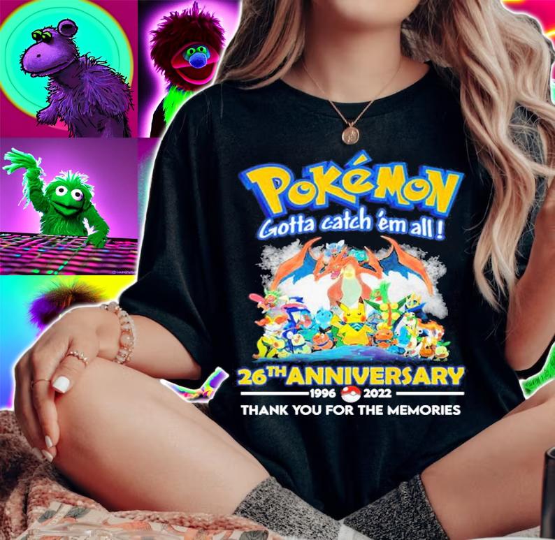 Best Pokemon Gotta Catch 'em All 26th Anniversary 1996-2022 Thank You For The Memories Shirt t-shirt woman shirt