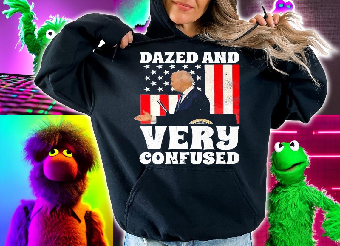 Biden Dazed And Very Confused Funny Anti Biden Funny Vintage USA Flag T-Shirt t-shirt hoodie