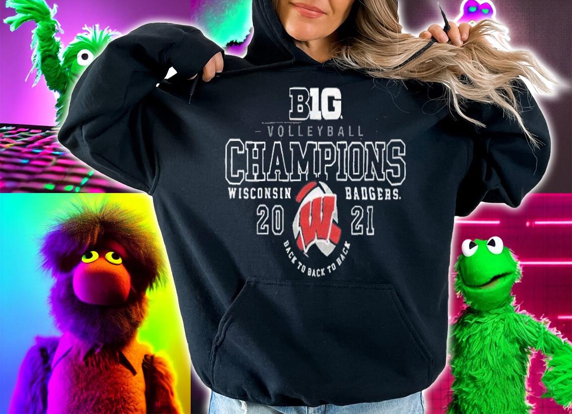 Big Ten Champions Wisconsin Badgers 2021 back to back to back T-shirt t-shirt