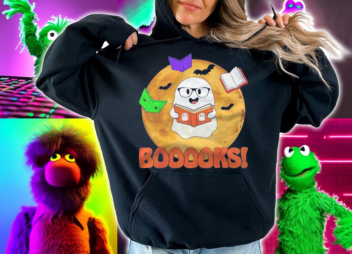 Booooks Ghost Reading Books Halloween Cute Shirt t-shirt hoodie