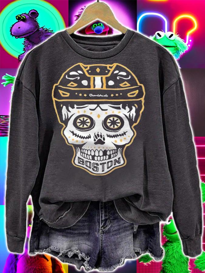 Boston Bruins Skeleton hockey shirt t-shirt