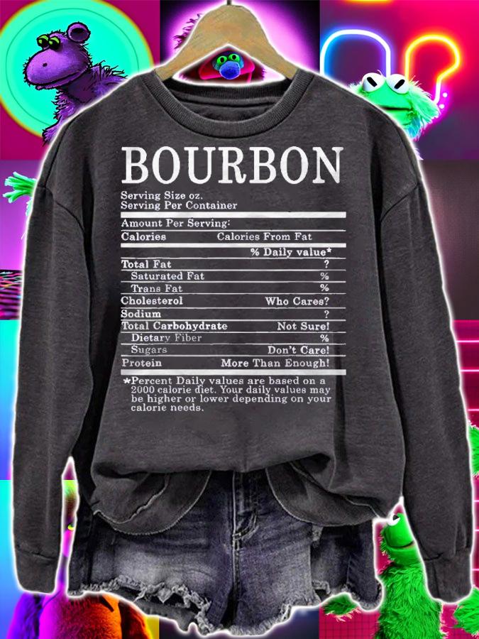 Bourbon Whiskey Funny Nutrition Facts Shirt t-shirt
