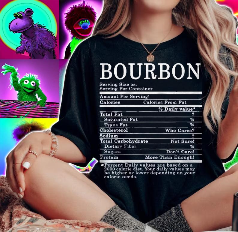 Bourbon Whiskey Funny Nutrition Facts Shirt t-shirt