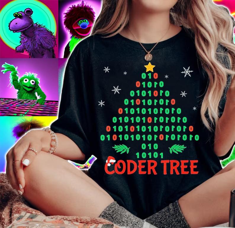 Coder tree Christmas tree T-shirt t-shirt