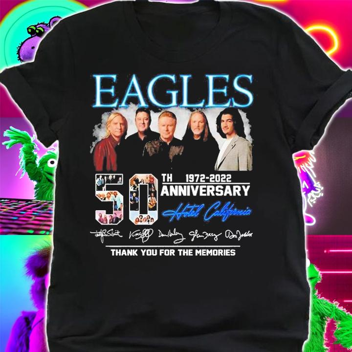 Eagles 50th Anniversary 1972 2022 Thank You For The Memories Signatures T-Shirt t-shirt