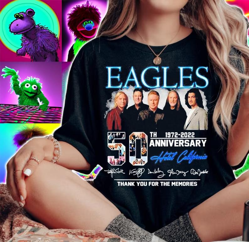 Eagles 50th Anniversary 1972 2022 Thank You For The Memories Signatures T-Shirt t-shirt