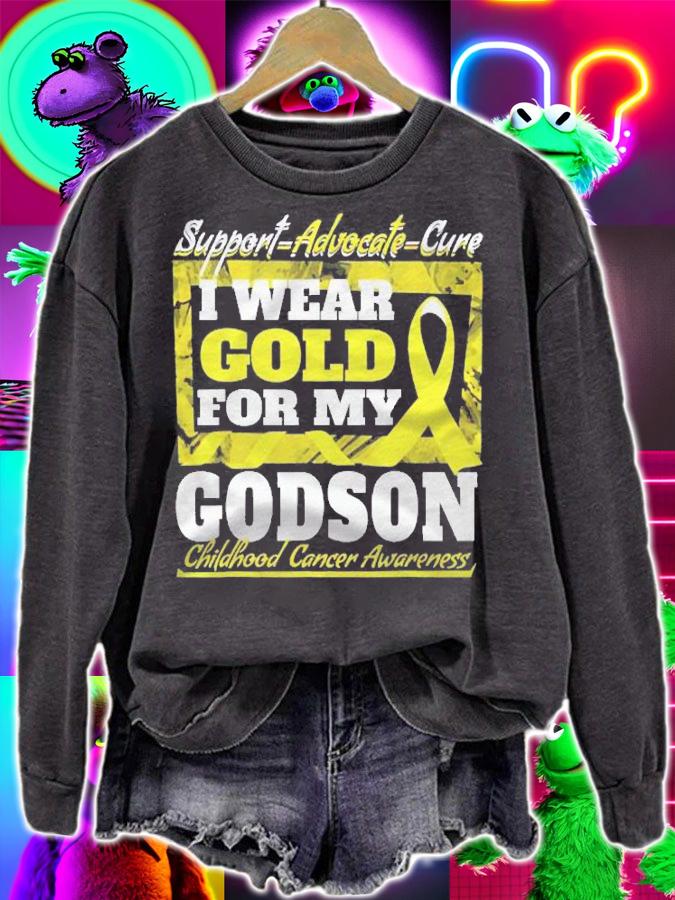 I Wear Gold For My Godson Childhood Cancer Awareness Shirt t-shirt