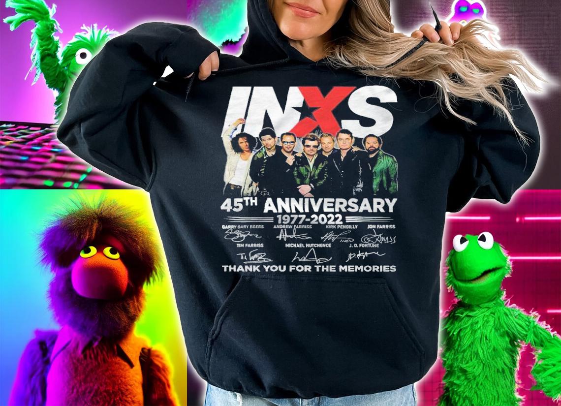 INXS 45th anniversary 1977-2022 signatures shirt t-shirt