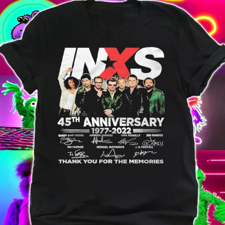 INXS 45th anniversary 1977-2022 signatures shirt t-shirt