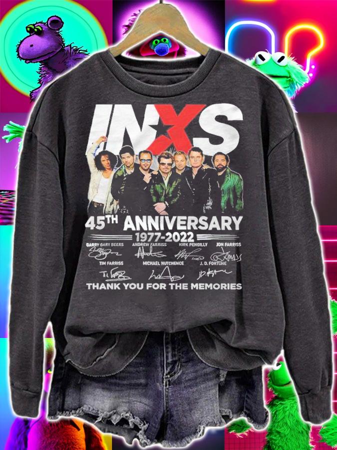 INXS 45th anniversary 1977-2022 signatures shirt t-shirt