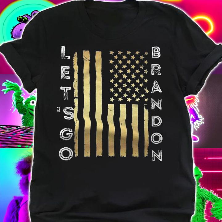 Let's Go Brandon Gold USA Flag T-Shirt t-shirt shirt