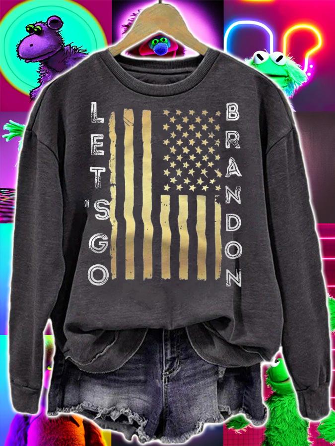 Let's Go Brandon Gold USA Flag T-Shirt t-shirt sweatshirt