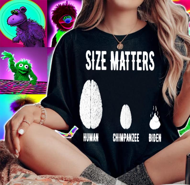 Size Matters human chimpanzee Biden shirt t-shirt