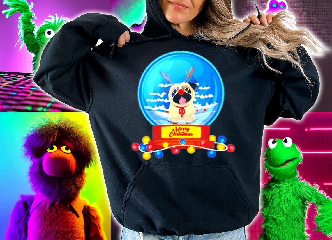 Christmas Pug Snow Globe T-Shirt t-shirt hoodie