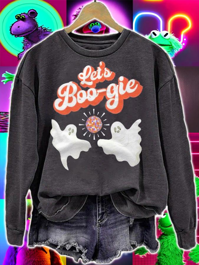 Lets Boo-Gie Retro Disco 70S Ghosts Lets Boogie Halloween Shirt t-shirt sweatshirt