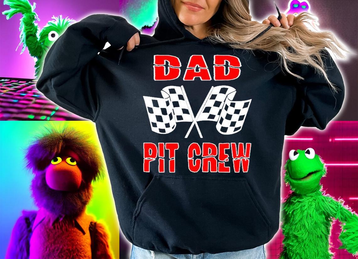 Mens Dad Pit Crew Shirts Car Racing Checkered Flag Birthday T-Shirt t-shirt