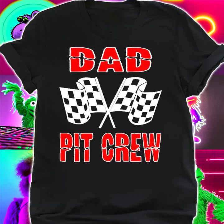 Mens Dad Pit Crew Shirts Car Racing Checkered Flag Birthday T-Shirt t-shirt