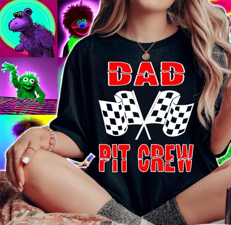 Mens Dad Pit Crew Shirts Car Racing Checkered Flag Birthday T-Shirt t-shirt