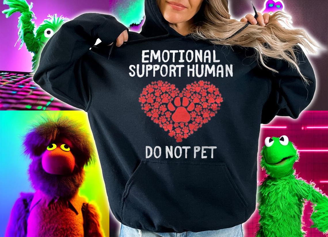 Service Dog Funny Animal Service Emotional Support Human Shirt t-shirt