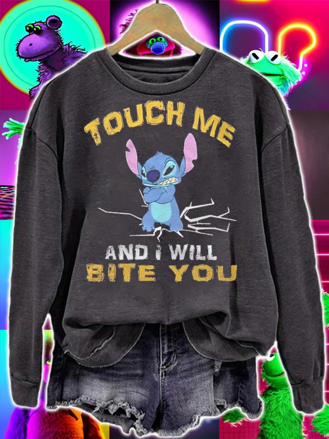 Touch me and I will bite you Stitch T-shirt t-shirt sweatshirt