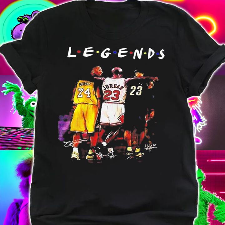 Kobe Bryant Michael Jordan and LeBron James Legends Friends Signatures T-Shirt t-shirt shirt