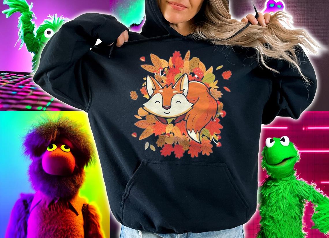 Red Forest Fox Autumn Fall Leaves Cute Fox Lover Gift Shirt t-shirt hoodie