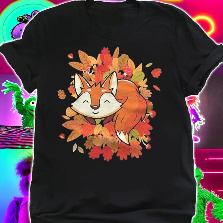 Red Forest Fox Autumn Fall Leaves Cute Fox Lover Gift Shirt t-shirt shirt