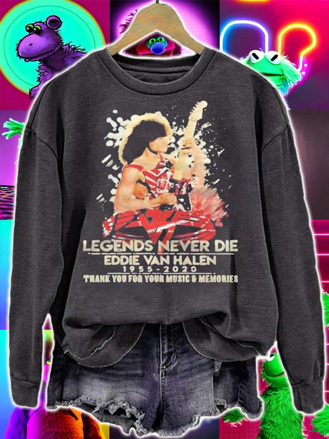 Legends Never Die Eddie Van Halen 1955-2020 thank you for your music and memories T-shirt t-shirt sweatshirt
