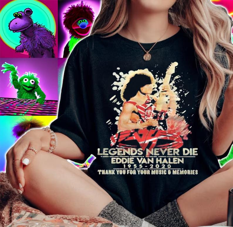 Legends Never Die Eddie Van Halen 1955-2020 thank you for your music and memories T-shirt t-shirt woman shirt