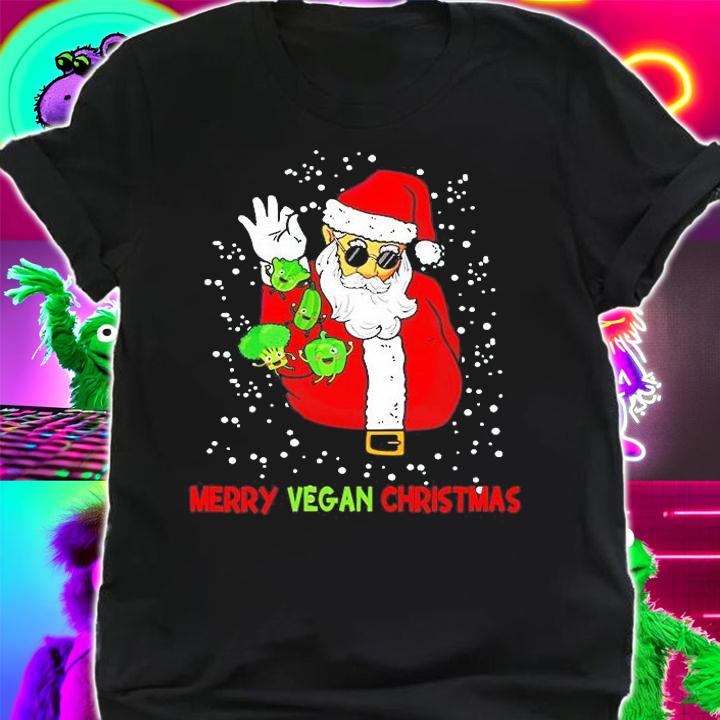 Merry Vegan Christmas Santa Claus With Vegetable Shirt t-shirt shirt