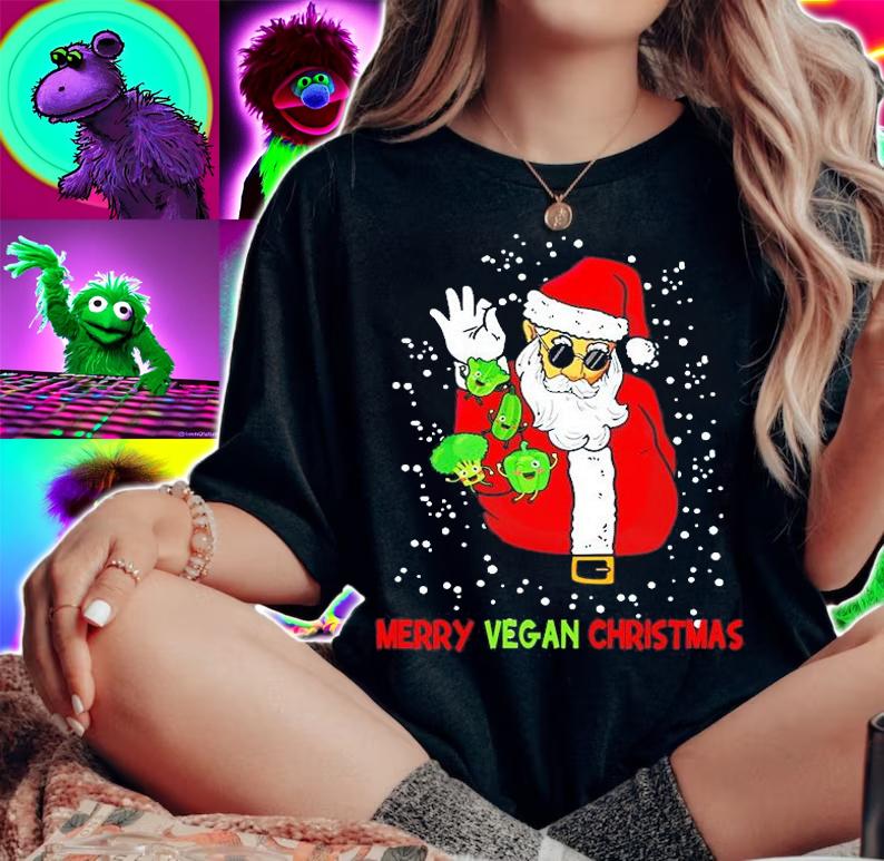Merry Vegan Christmas Santa Claus With Vegetable Shirt t-shirt woman shirt