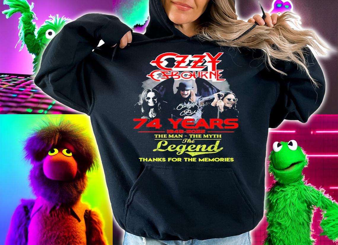 Ozzy Osbourne 74 Years 1948-2022 The Man The Myth The Legend Signatures Thank You For The Memories Shirt t-shirt hoodie